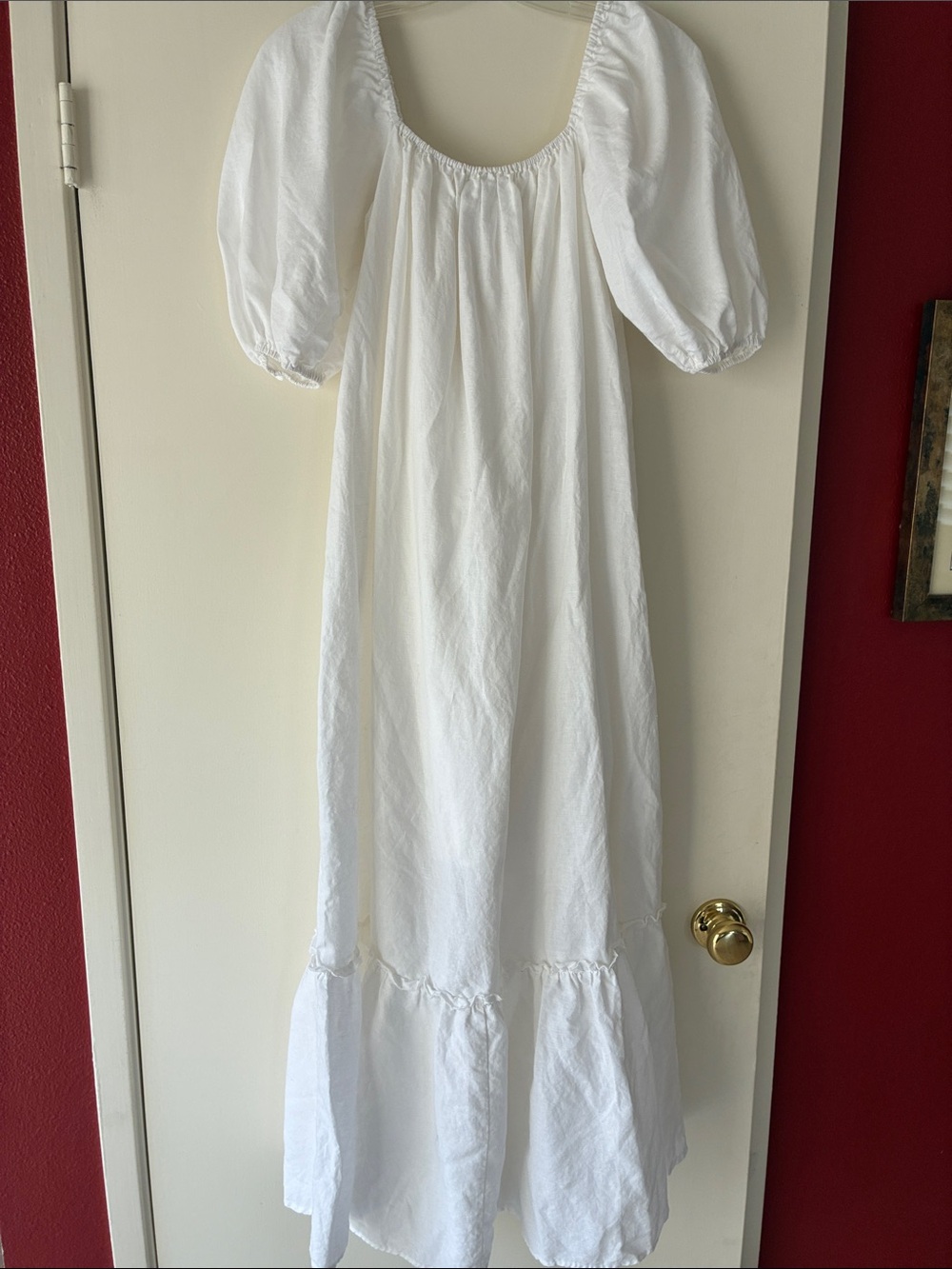 Charlie Holiday cotton/linen white maxi dress